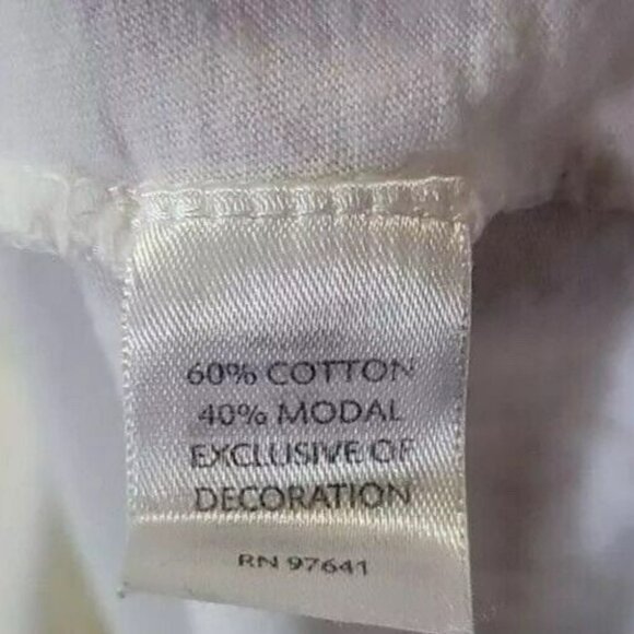 J Jill Embroidered Elliptical Top XL White Solid 3/4 Sleeve Cotton Modal Tunic - Picture 7 of 7